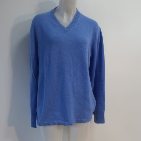 Mens Ravissante St. Tropez Periwinkle Blue Cashmere V-Neck Pullover Sweater M - Picture 5 of 9